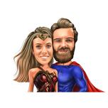 Retrato de casal de super-heróis da foto