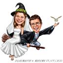 Caricatura de boda de película