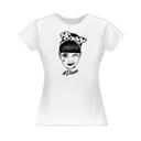 T-shirt Printed Person Caricature in Black and White Style