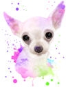 Retrato de cachorro em aquarela do Big Guy Littles World Sanctuary