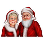 Paar als Weihnachtsmann und Mrs. Claus