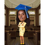 Futuro abogado en la corte - Regalo de caricatura de graduación