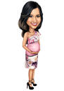 Gravid kvinna karikatyrporträtt från foton