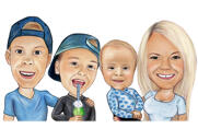 Mother with Children Personalized Portrait