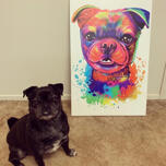Watercolor Dog Portrait on Canvas
