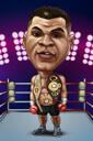 Retrato de caricatura de boxe para fãs de boxe