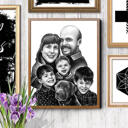 Desenhos animados de família com cachorro a partir de fotos impressas em pôster