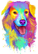 Peinture+de+portrait+de+chat+personnalis%C3%A9+dans+un+style+aquarelle+avec+fond