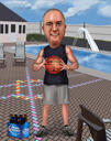 Caricatura dell'allenatore dalle foto: regalo personalizzato dell'allenatore di basket