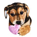 Dibujos animados de perros: dibujo de amor de cachorro