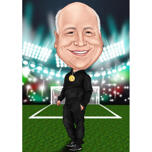 Voetbalcoach Cartoon Tekening