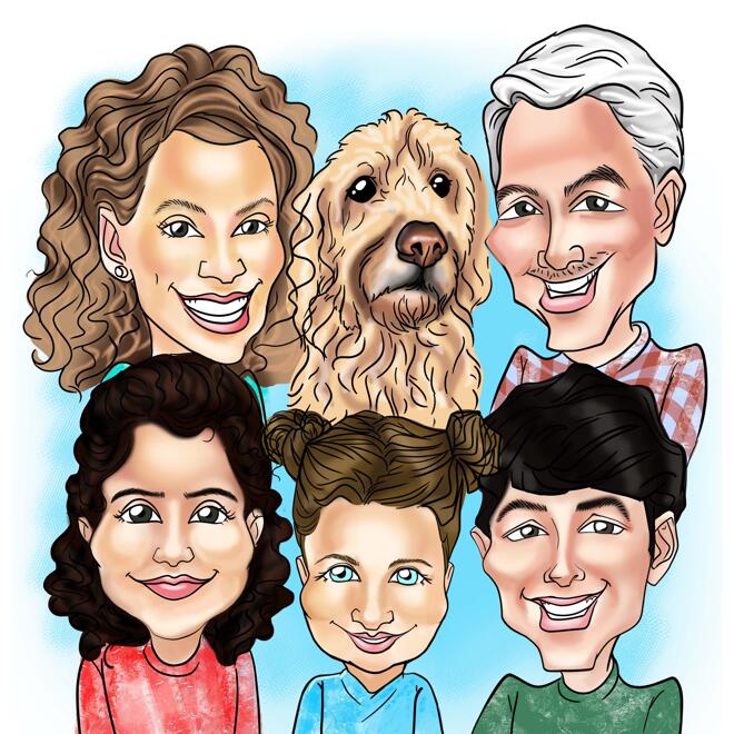 Exaggerated Family Caricature