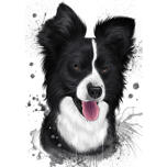 Retrato natural aquarela de cachorro de estimação