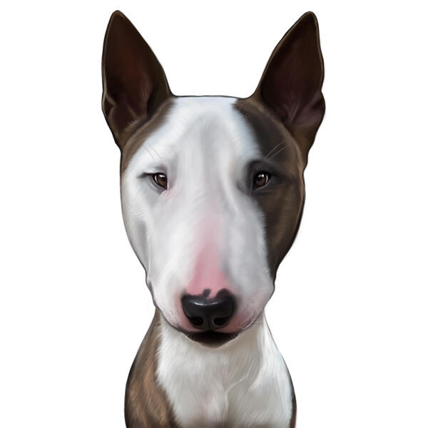 Desenho animado personalizado de Bull Terrier a partir de foto