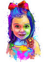 Custom Rainbow Human Portrait from Photos with Watercolor Style Splashes