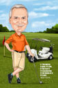 Golf-Karikatur-kundenspezifische Zeichnung
