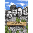 Gruppe tilpasset Mount Rushmore-stil farvet karikatur fra dine billeder
