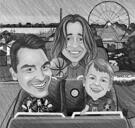 Caricature de la famille Rollercoaster à partir de photos