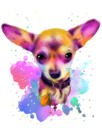 Akvarell Chihuahua portree