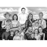 Minnesmärke familjemålning porträtt av nära och kära