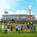 Groomsmen Caricature with Personal Hobbies