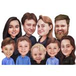 Large Family Caricature