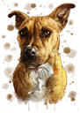 Portrait naturel d'aquarelle de chien de compagnie