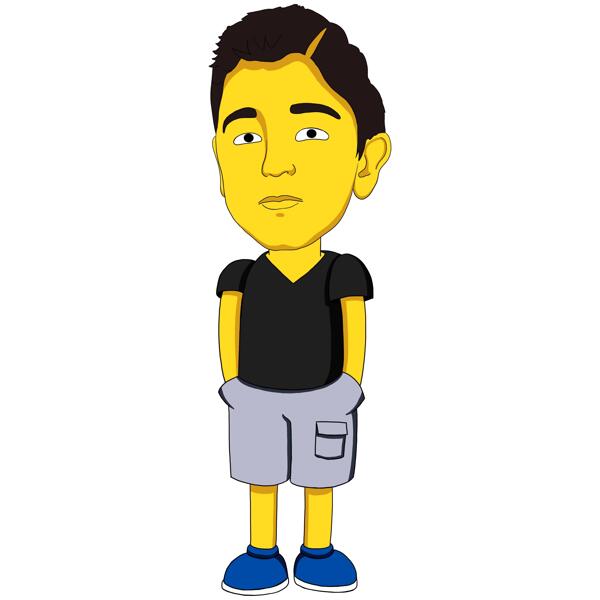 Yellow Faces Caricature: Full Body