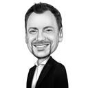 Dessin d'homme d'affaires noir et blanc