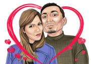 Retrato de pareja con corazones