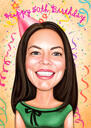 Funny Exaggerated Style Caricature Gift for 50th Birthday Anniversary