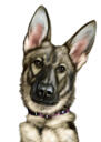 Deutscher Schäferhund-Cartoon vom Foto im Farbstil