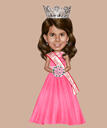 Queen Cartoon Portrait mit benutzerdefiniertem Hintergrund im Farbstil von Fotos