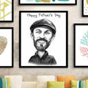 Regalo de caricatura del feliz día del padre en estilo blanco y negro sobre lienzo