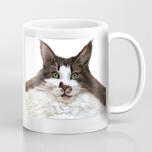Retrato de dibujos animados de taza de gato personalizada en estilo de color para regalo de amantes de las mascotas