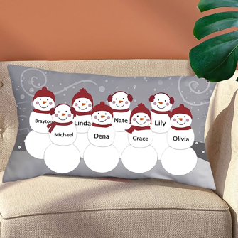 5. Snowman Personalized Lumbar Pillow-0