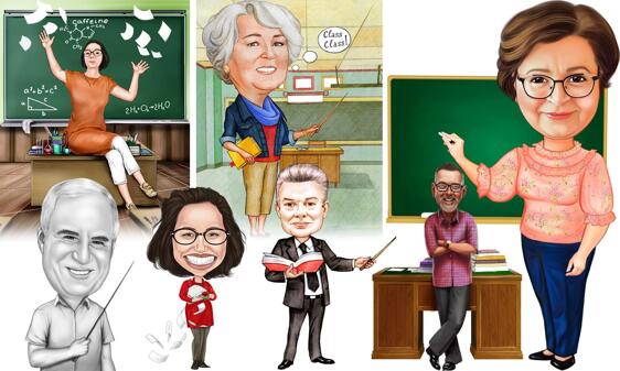 Teachers Day Caricature