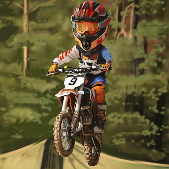 Camiseta Branca Infantil Desenho Moto Motocross