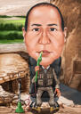 Funny Full Body Professions Caricature with Custom Background
