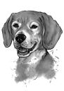Beagle grafiet aquarel portret karikatuur van foto's