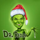 Custom Grinch Caricature Hand-Drawn from Photo