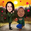 Retrato de propuesta de pareja para regalo de compromiso