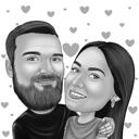 Caricatura de pareja de San Valentín