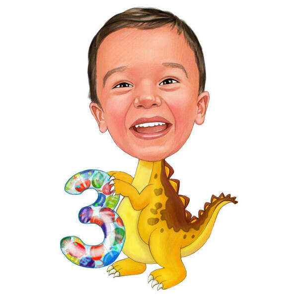 Caricatura de bebê infantil personalizada em estilo colorido para crianças com retrato de desenho animado presente de aniversário