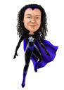 Caricatură de doamnă cu supererou complet pentru cadou de Ziua Femeii