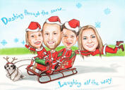 Custom Company Christmas Caricature Card from Photos