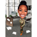 Žena Vojenské Odchází Cartoon