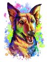 Servicehund akvarelportræt fra fotos