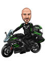 Benutzerdefinierte Motorradfahrer-Cartoon-Zeichnung