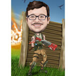 Püstoli hoidmise täiskarikatuur